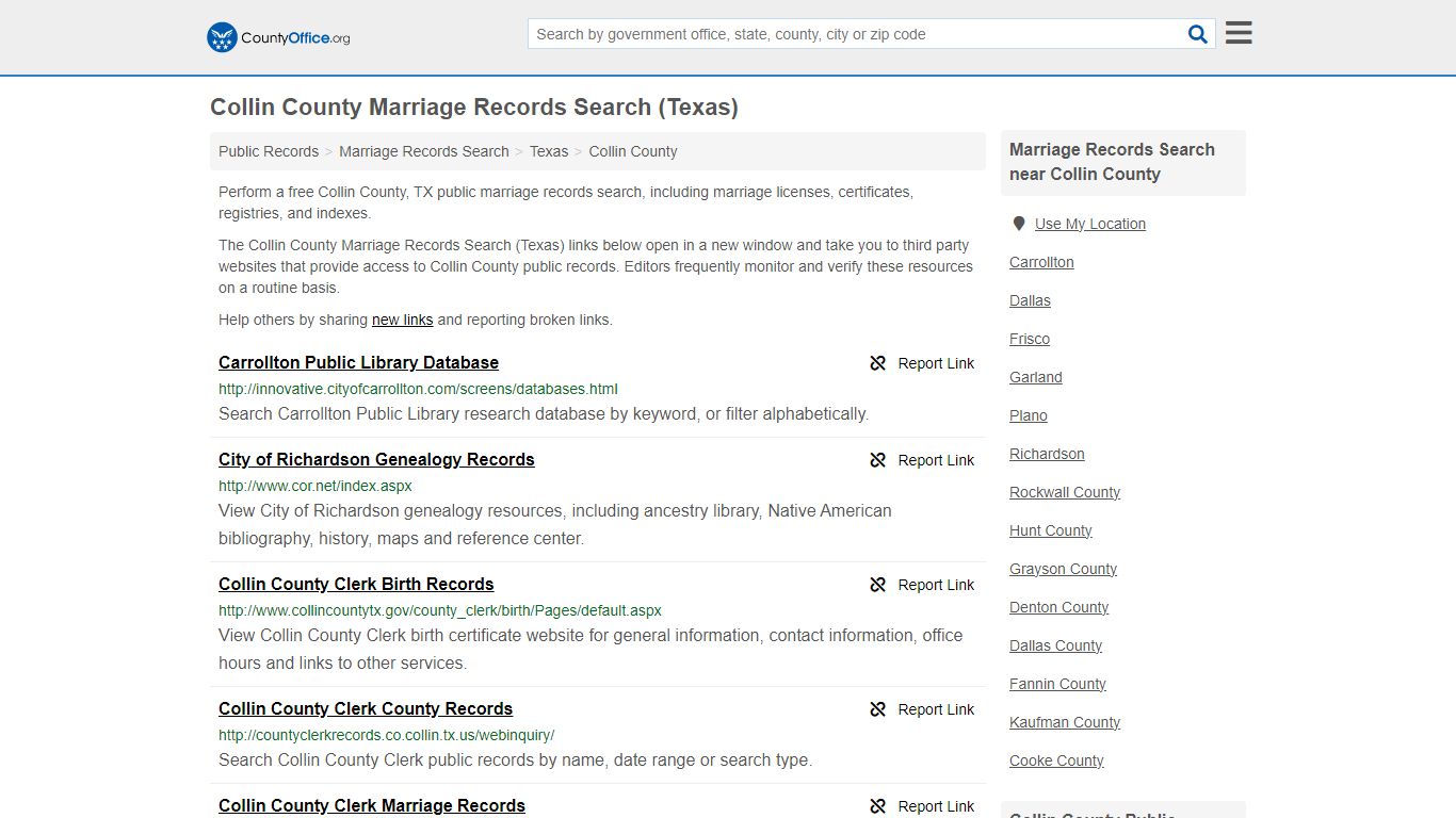 Collin County Marriage Records Search (Texas) - County Office