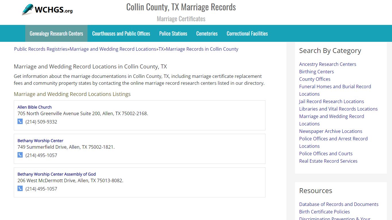 Collin County, TX Marriage Records - Marriage Certificates